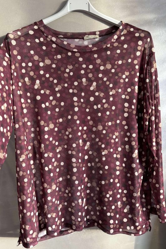 Bobby Mesh Layering Top Terrazzo Spot Aubergine